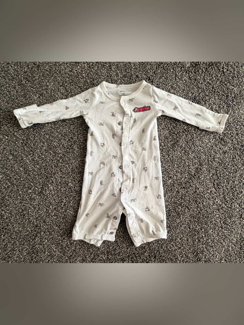 Newborn Long Sleeve/Pants Romper - Monkeys with “Bananas Over Mommy”